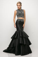 Beaded bodice 2 Piece Mermaid Gown Purplish Diva