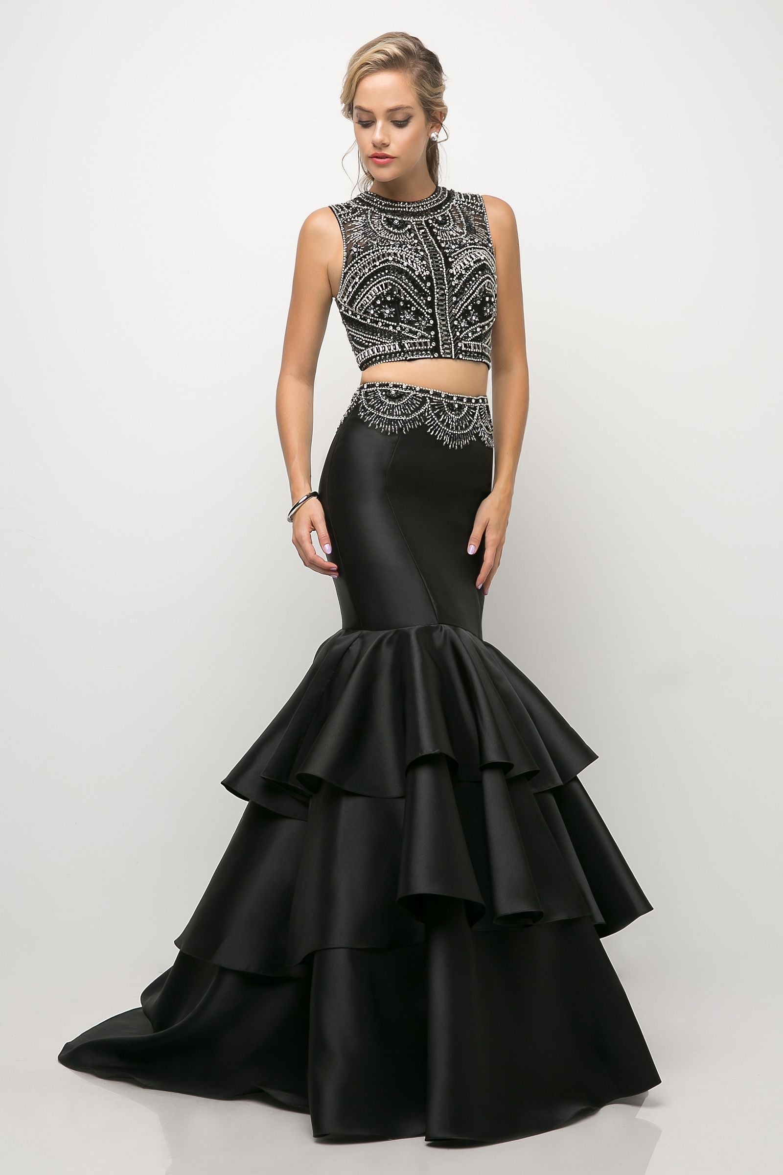 Beaded bodice 2 Piece Mermaid Gown Purplish Diva