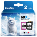 Replacement for HP 60 Ink Cartridge Combo Pack Black and Color for Envy 100 110 120 Photosmart c4680 c4780 c4795 d110 Deskjet d2680 f2430 f4280 f4440 f4480 f4580 Printer(2 Pack) EasyOptionXY LLC