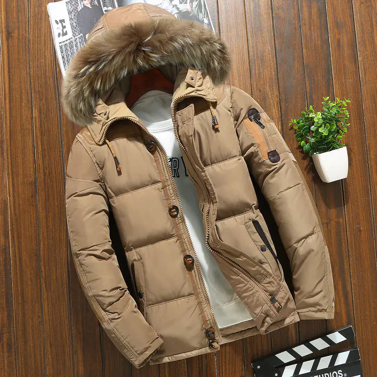 Short Solid Color Thick Down Jacket Pi-Mart