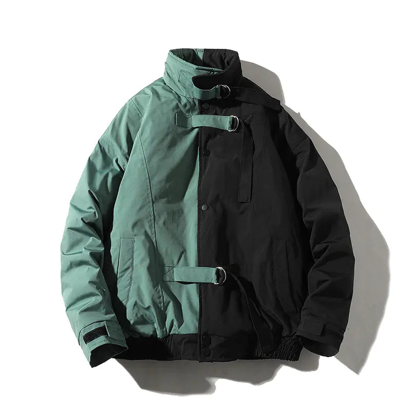 Thick Color Block Workwear Cotton Jacket Pi-Mart