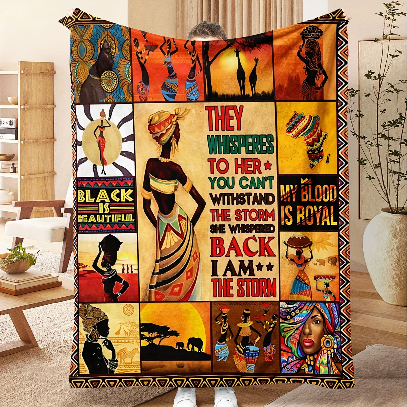 Soft & Cozy African American Heritage Flannel Throw Blanket - Perfect Birthday, Christmas, Or Holiday Gift For Family Lootquake LLC