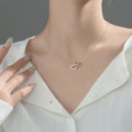 Double Heart Interlocking Titanium Steel Necklace Jewelry Pi-Mart