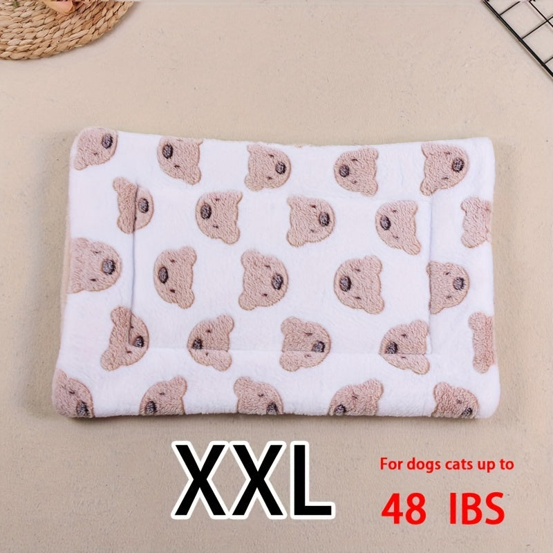 All-Season Dirt-Resistant Rectangular Pet Blanket - Comfortable Dog Paw Heart Print Pet Bed, 1pc Lootquake LLC