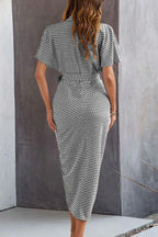 Collared Neck Short Sleeve Midi Shirt Dress Elegant & Versatile Style Cute Dress For Girls