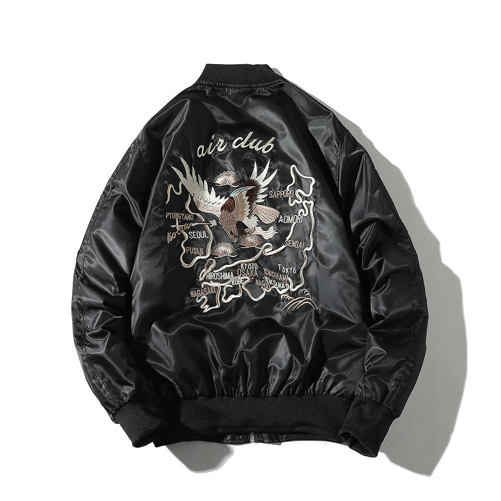 Bomber Jacket Men's Embroidered Baseball Uniform Pi-Mart