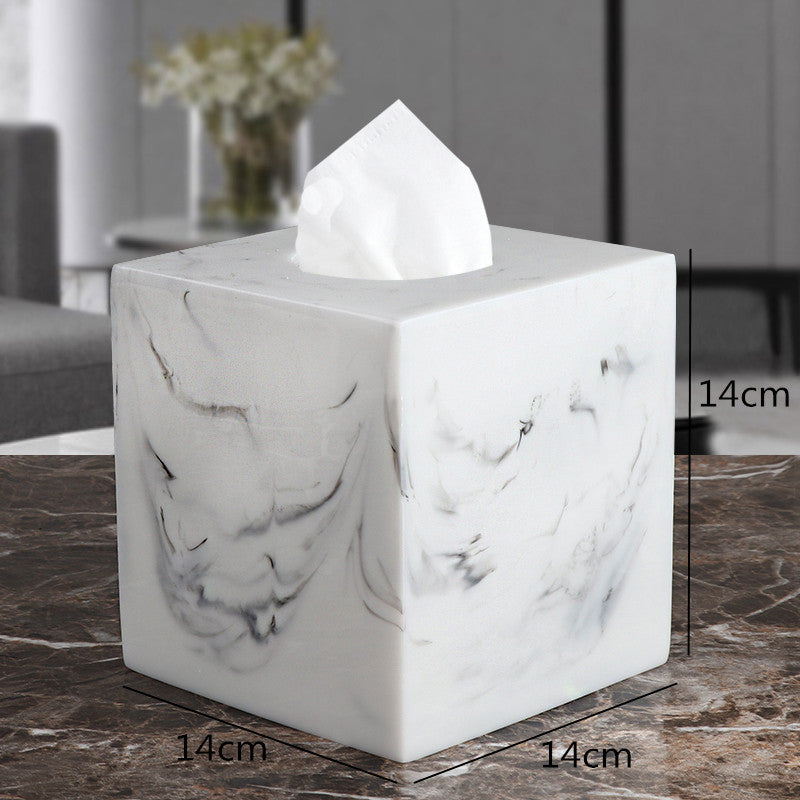 Living Room Simple Modern Light Luxury Creative Napkin Paper Box Marble Pattern Pi-Mart