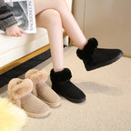 Snow Boots For Women Students Winter Warm Slip On Fluffy Platform Comfy Fleece Ankle Boots Non-slip Plush Cotton Shoes Pi-Mart