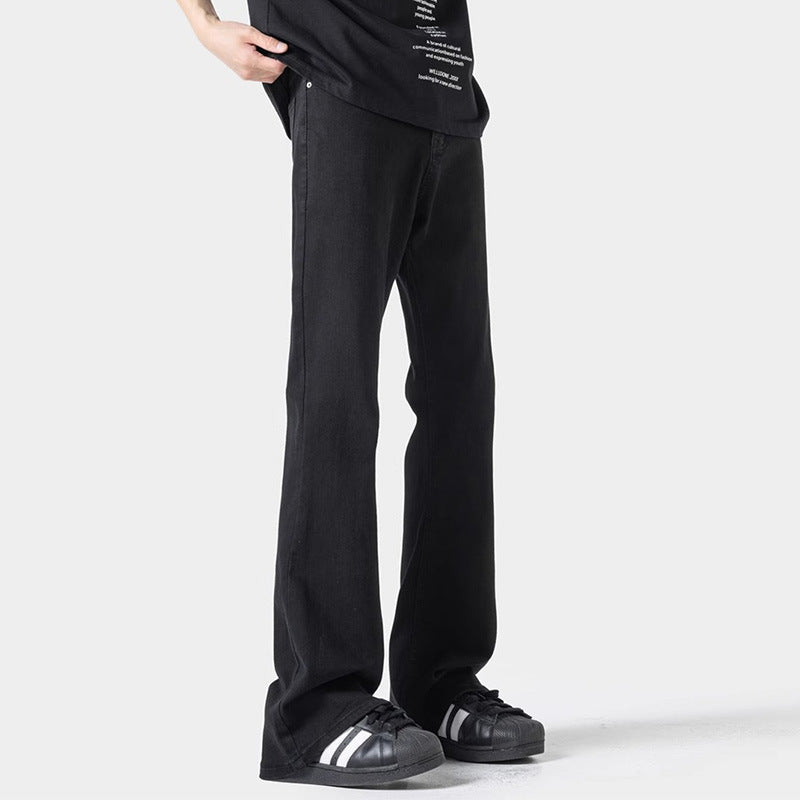 Black Casual Trousers Straight Micro-pull Lootquake LLC