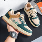Lace-up Casual Shoes Men Soft Thick Sole Fashion Comfortable Breathable Flats Sneakers Student Platform Outdoor Walking Shoes Pi-Mart