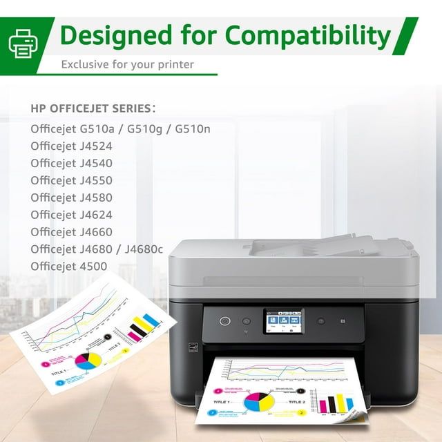 901 Ink HP 901XL Ink Cartridges Replacement For 901 HP Ink Cartridges 901 Ink Cartridge For use in HP Officejet G510a, G510g, G510n, J4524, J4540, J4550, J4580, J4624, J4660, J4680, 1 Black & 1 Color