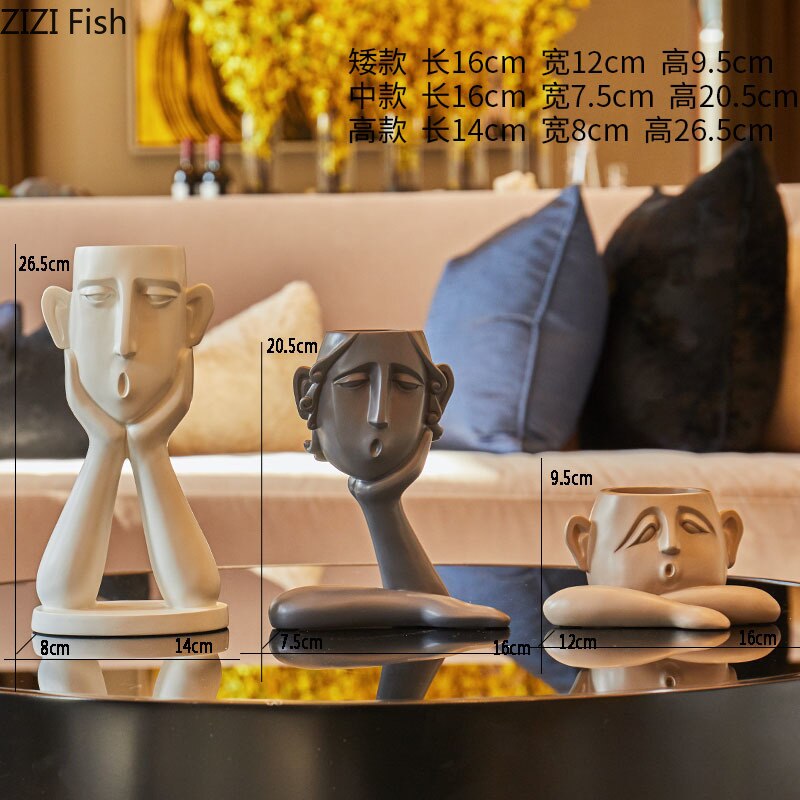 Abstract Figure Statue Vases - SJB-DIAMOND ELITES