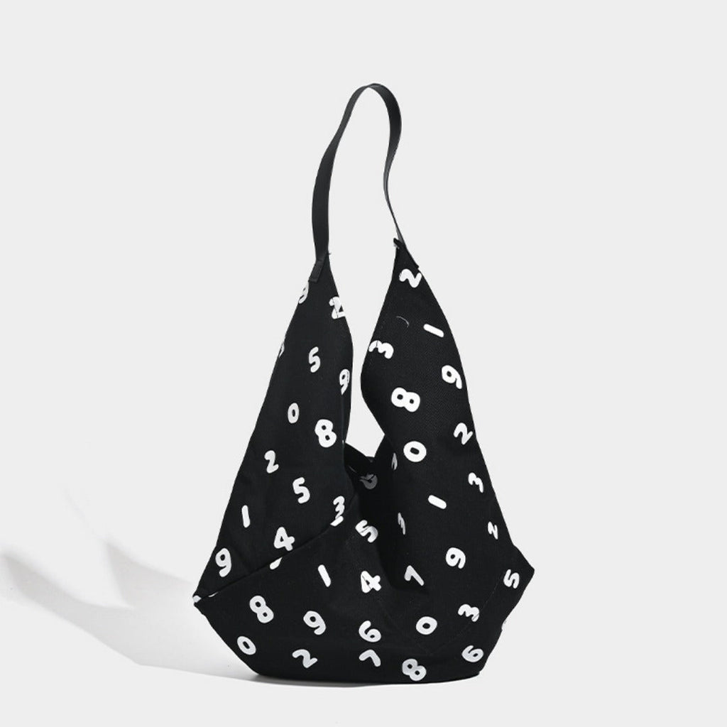 Hobo tote bag, simple digital printed canvas bag, versatile slouchy bag, shoulder bag bag - SJB-DIAMOND ELITES
