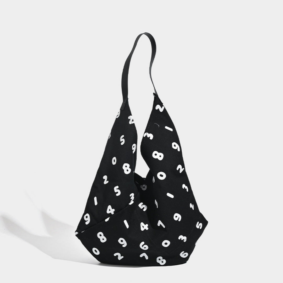 Hobo tote bag, simple digital printed canvas bag, versatile slouchy bag, shoulder bag bag - SJB-DIAMOND ELITES