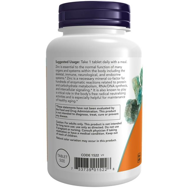 NOW Supplements, Zinc (Zinc Gluconate) 50 mg, Supports Enzyme Functions*, Immune Support*, 250 Tablets EasyOptionXY LLC