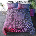 Purple crochet quilt cover three-piece bedding set Pi-Mart
