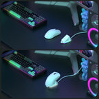 Lightweight Wireless Gaming Mouse X11 with RGB Charging Base, Tri-mode-2.4G/USB-C Wired/BT, Up to 22K DPI, PAW3311 Optical Sensor, HUYU for Switch, 5 Programmable Buttons, Suitable for PC/Mac White Lootquake LLC