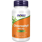NOW Supplements, Chlorophyll 100 mg with Alfalfa Powder, Green Superfood, 90 Veg Capsules