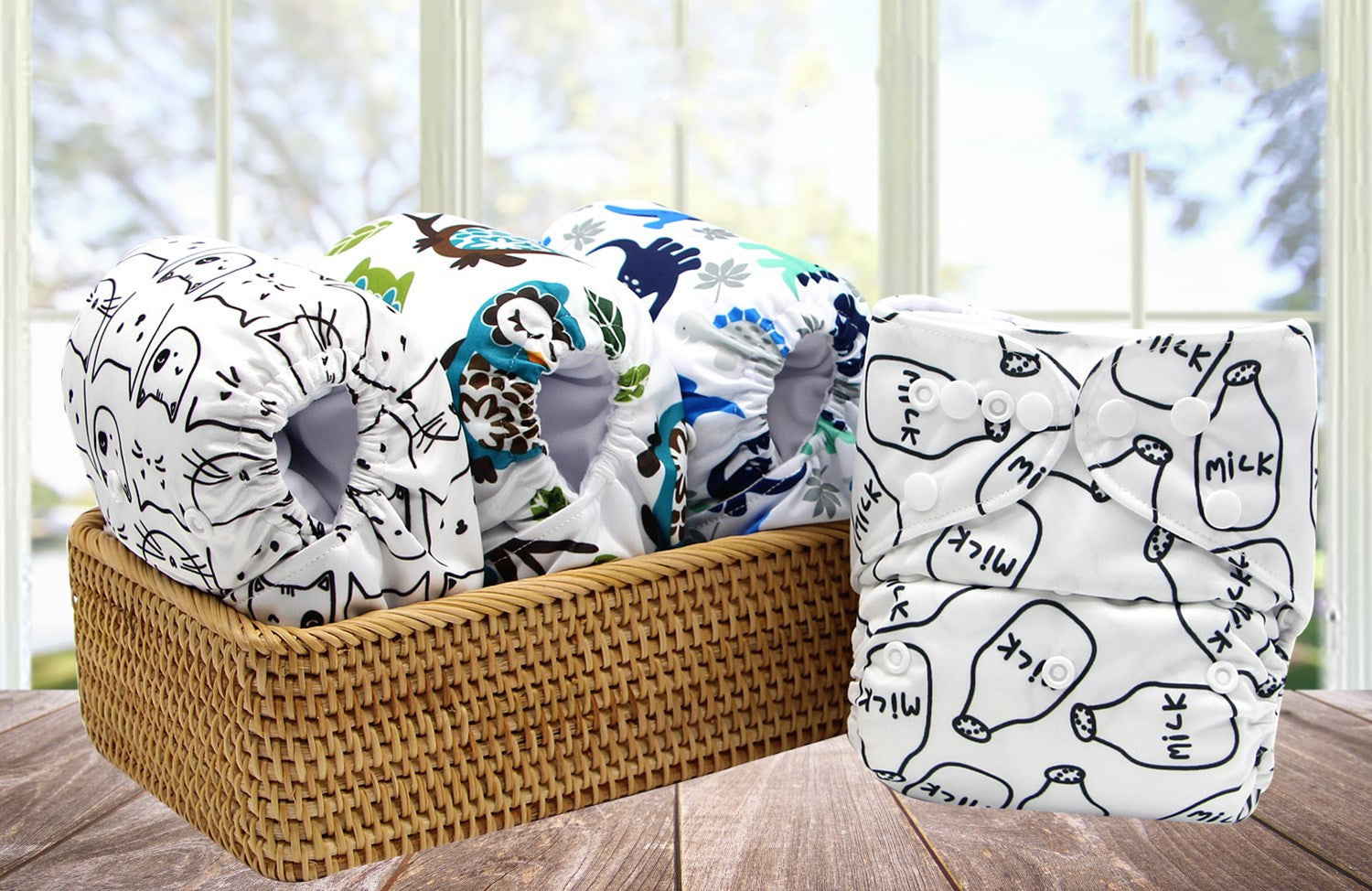 Cute Cartoon Printed Baby Cloth Diapers Pi-Mart