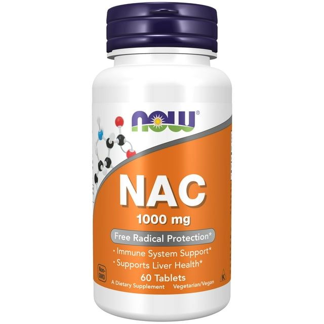 NOW Supplements, NAC (N-Acetyl-Cysteine) 1,000 mg, Free Radical Protection*, 60 Tablets EasyOptionXY LLC
