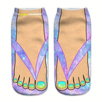 6 Pairs 3D Colorful Toe Slipper Socks, Funny & Trendy Low Cut Ankle Socks, Women's Stockings & Hosiery Lootquake LLC