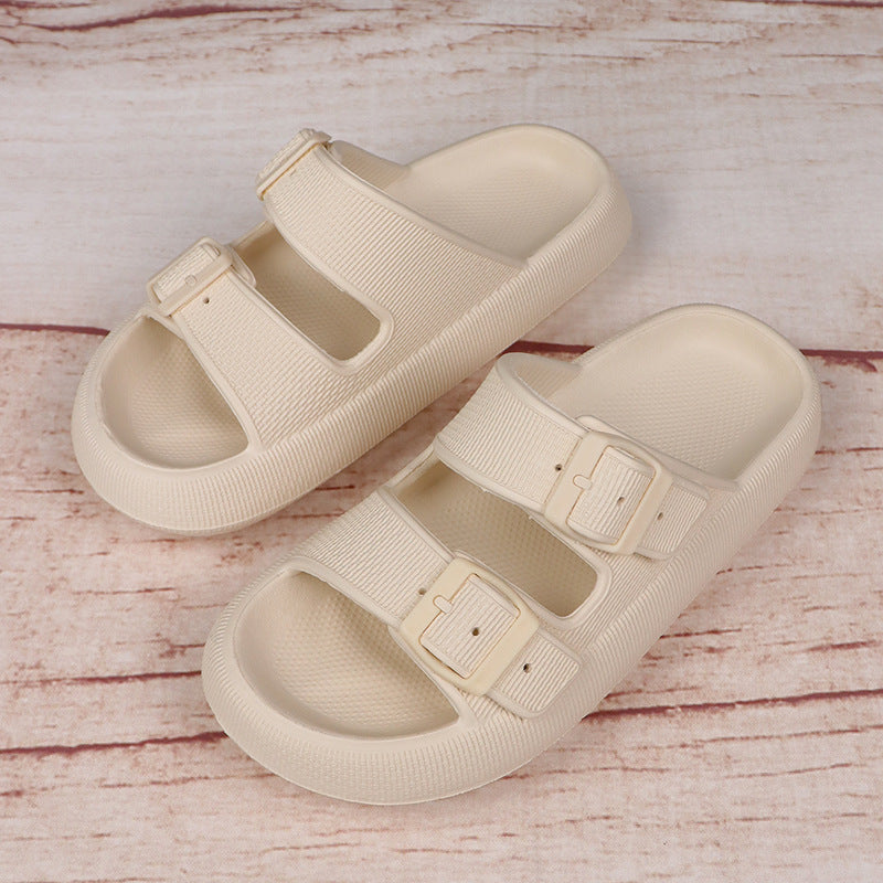Platform Slippers Women's Summer Buckle Home Shoes Fashion Outdoor Wear Soft Bottom Sandals Pi-Mart