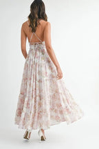 Floral Print Tiered Cami Maxi Summer Dress – Floral Maxi Dress, Tiered Maxi Dress, Cami Maxi Dress, Breezy Summer Dress, Bohemian Maxi Dress Stevvex