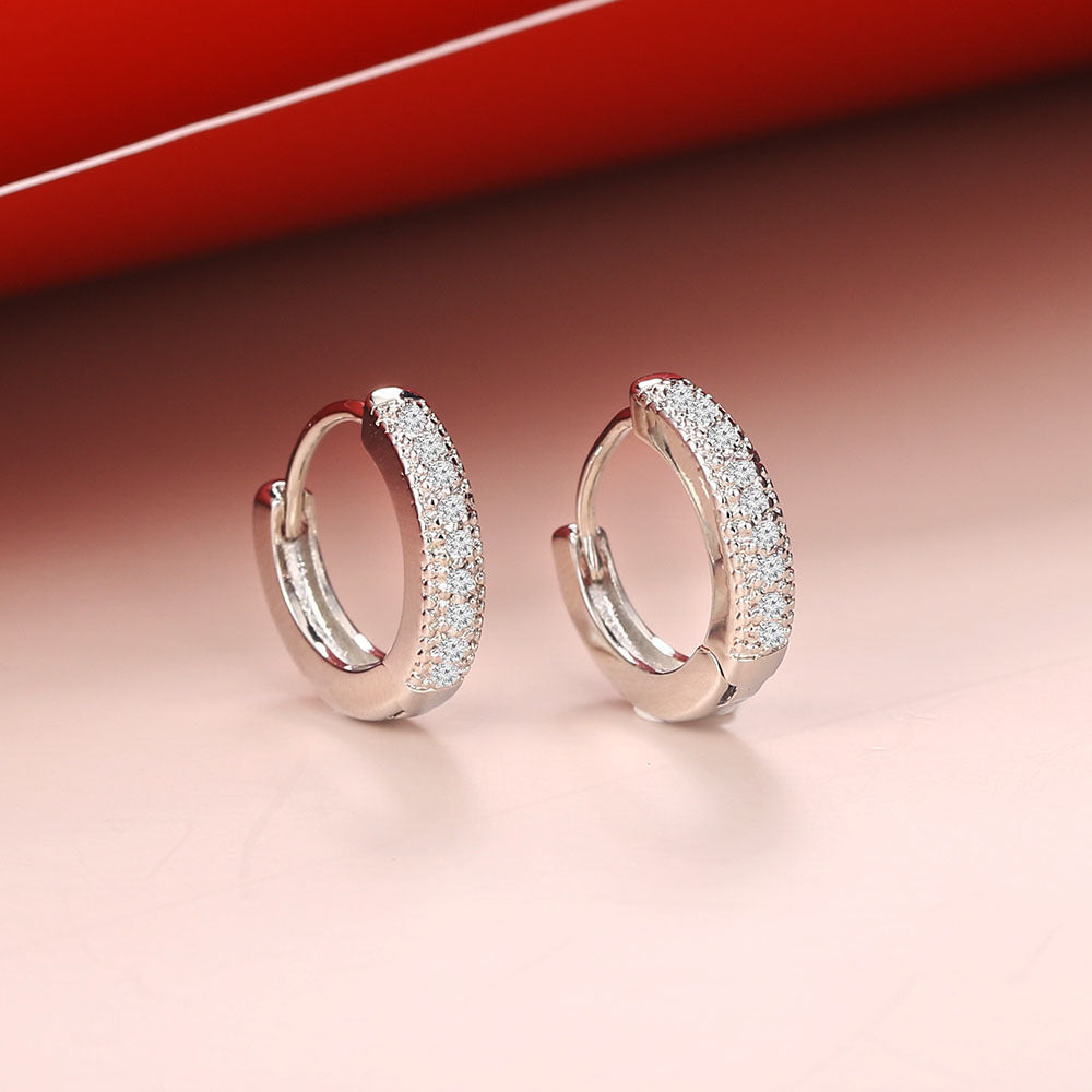 Vintage Earrings 3A Zircon White Gold Plated Pi-Mart