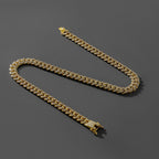 Rhinestone Paved Cuban Link Chain Bracelet Pi-Mart