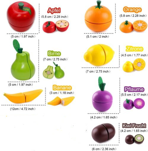 Wooden Vegetable Magnetic Children's Play House Cut Fruit Toys Pi-Mart