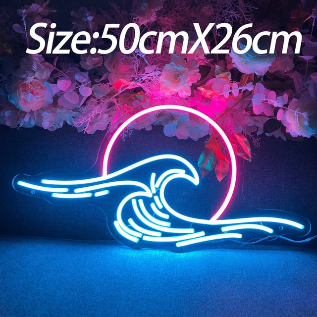 Neon Sign Mountain and Flow Water Led Lamp Pi-Mart