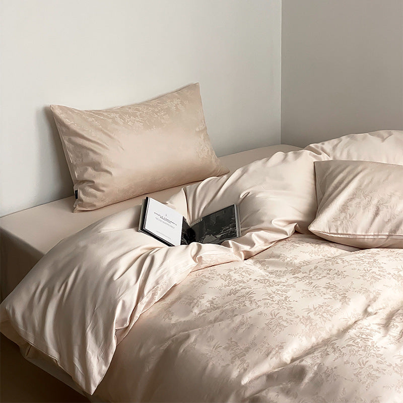 Long Velvet Jacquard Four Piece Pure Cotton Duvet Cover Pi-Mart