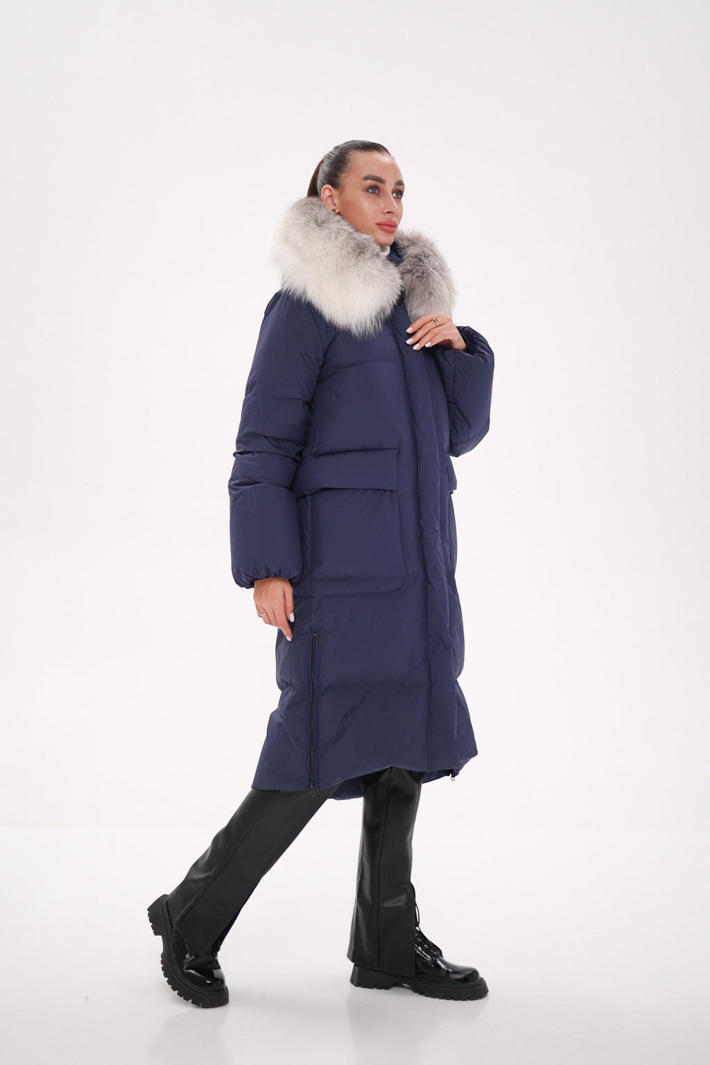 Genuine Silver Fox Down Fill Coat - SJB-DIAMOND ELITES