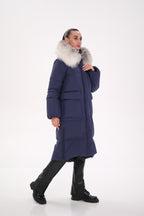 Genuine Silver Fox Down Fill Coat - SJB-DIAMOND ELITES