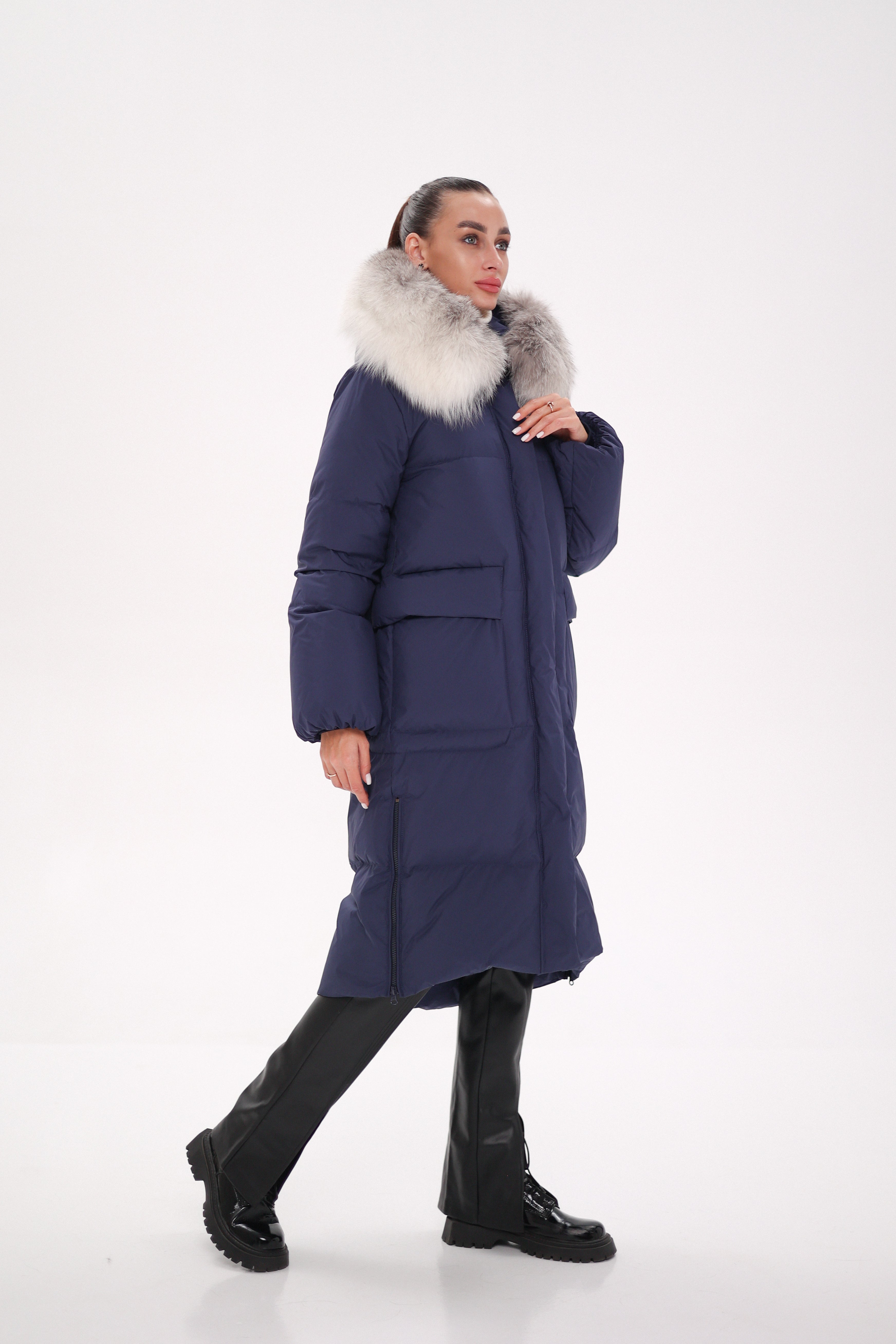 Genuine Silver Fox Down Fill Coat - SJB-DIAMOND ELITES