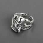 Silver Color Hollow Surface Bump Ring Pi-Mart