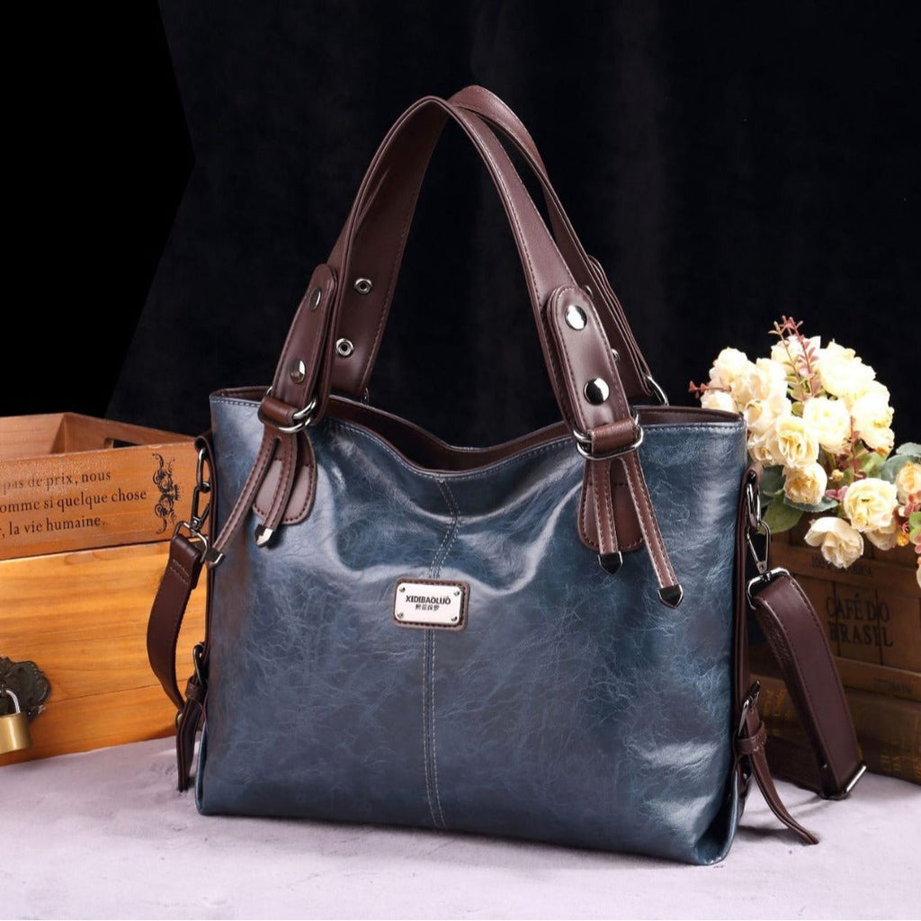 Retro Fashion Tote Casual Soft Leather Shoulder Crossbody Large Capacity Women's Bag Pi-Mart