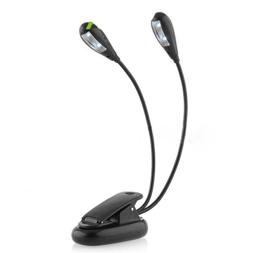 Super Adjustable Goosenecks Clip LED Lamp For Book Reading With Stand And Double Ligh  Rechargeable 12 LED Warm Book Light, Clip On Bed Reading Light, Music Stand Lamp, 2 Brightness & 2 Goosenecks Light Up 2 Full Pages. Perfect For Bookworms, Kids & Music - SJB-DIAMOND ELITES