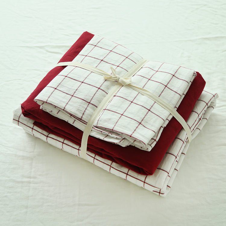 Washed Cotton Four-piece Duvet Cover Bedding Pi-Mart