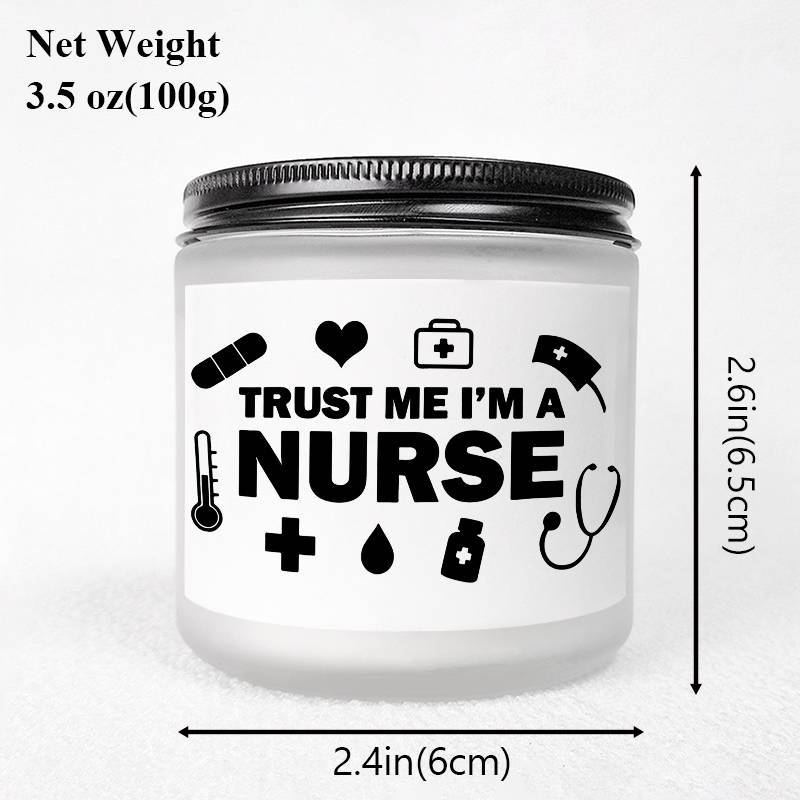 1pc Lavender Scented Candle 5.3oz - "Trust Me, I'm a Nurse" Design with Medical Symbols | Heartfelt Gift for Nurses, Nurse Appreciation, Graduation, Birthdays, Christmas | Soy Wax, Glass Container Lootquake LLC