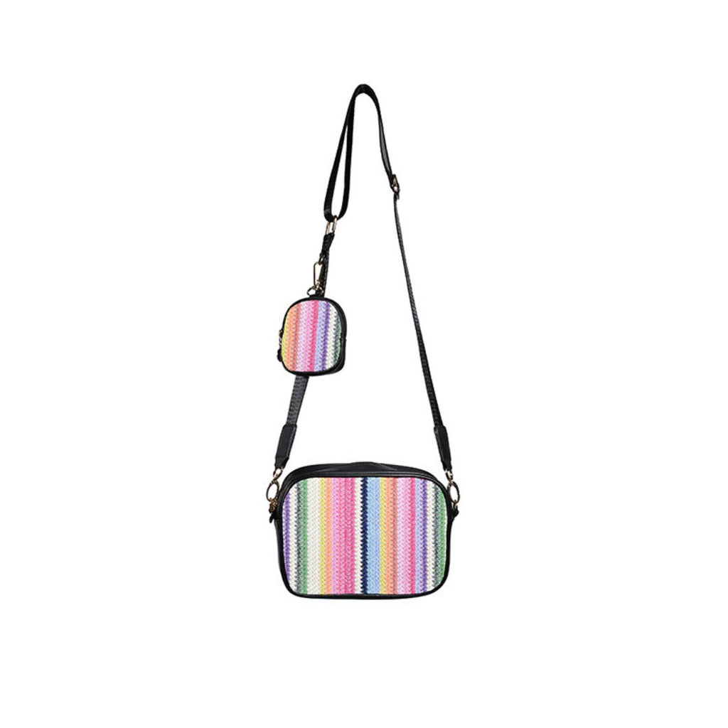 Casual versatile woven shoulder crossbody bag, small crossbody purse 2 in 1, simple portable cosmetic storage bag - SJB-DIAMOND ELITES