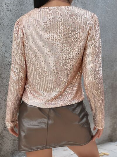 Elegant Women Full-Size Sequin Open Front Cropped Jacket With Glamorous Sparkle Luxury Women Party Jacket Stevvex