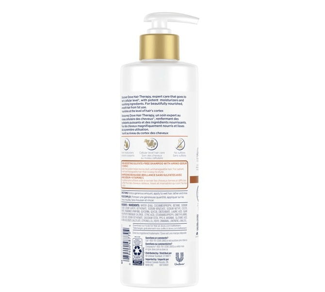 Dove Nourishing Shampoo; Glow Restore for Hair Shine Sulfate-Free for Damaged Hair; 13.5 oz EasyOptionXY LLC