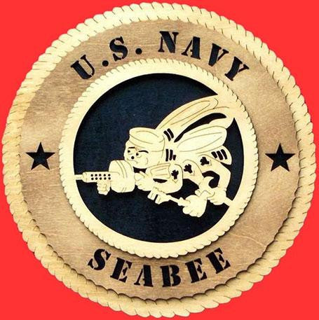 Flag Connections SeaBee Wall Tribute, Seabee Wood Wall Tribute, Seabee emblem The Military Gift Store