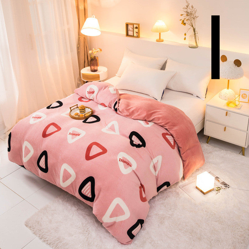 Thick Coral Fleece Double Plush Duvet Cover Pi-Mart