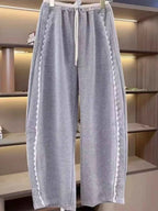 Lace Trim Wide Leg Pants THRIXINE