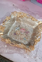 European-style Fruit Plate Three-piece Coffee Table Decoration Ashtray Tissue Box Set Pi-Mart