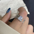 Crystal Zircon Open Adjustable Ring Pi-Mart