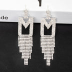 Fashion Jewelry 925 Silver Needle Ornaments Rhinestone Letter B Earrings Banquet Tassel Ear Ornaments Female Pi-Mart