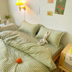 Student Dormitory Thick Sanded Aloe Cotton Four-piece Set Bed Linen Quilt Cover Bedding Pi-Mart